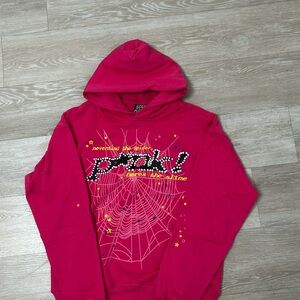 pink sp5der hoodie